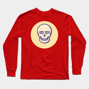 Skull Bone Cartoon Vector Icon Illustration Long Sleeve T-Shirt